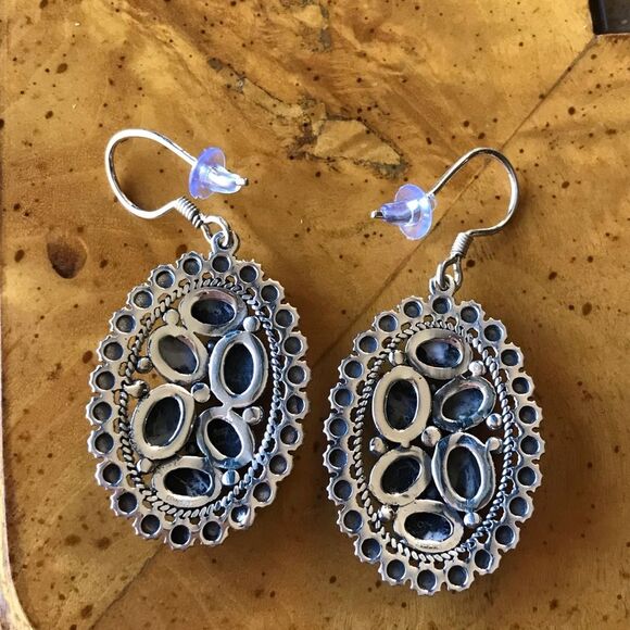 White Buffalo Sterling Silver Dangle Earrings - Picture 4 of 7